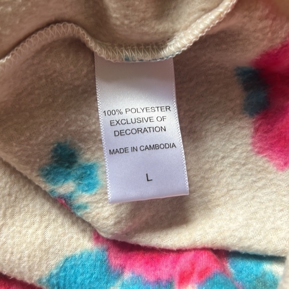 Betsey Johnson Cream and Red Floral Long Sleeve Top - Picture 6 of 6